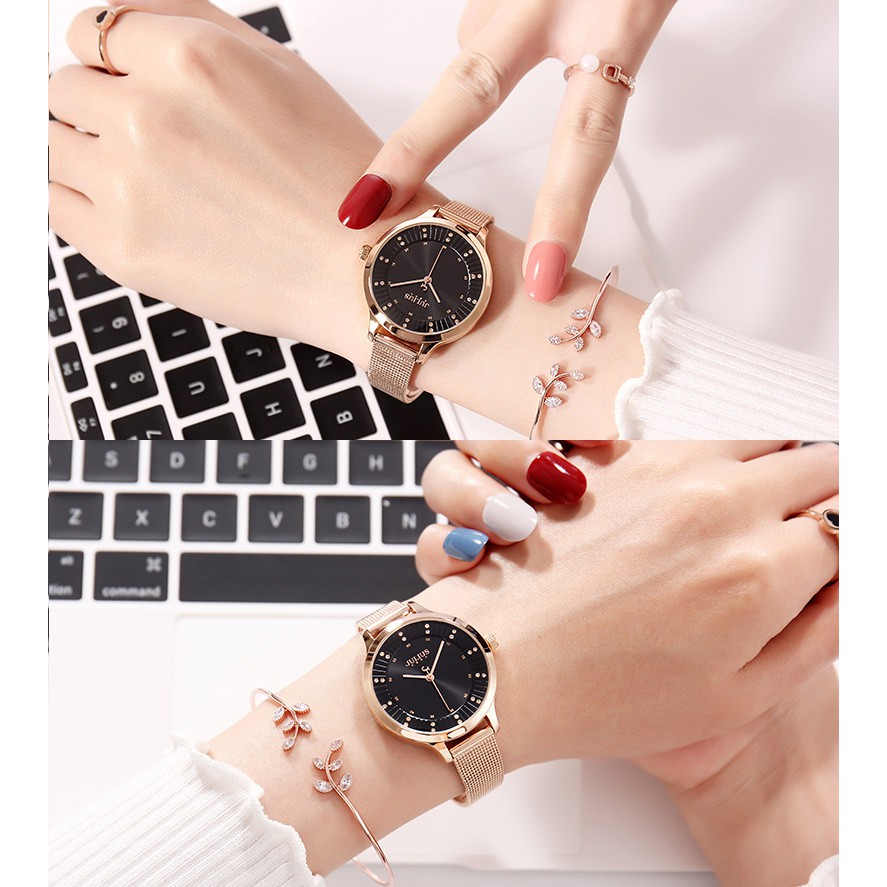 Julius JA-1058 / JA1058 ORIGINAL Jam Tangan Stainless Steel Wanita - Silver Rose Gold Blue Black