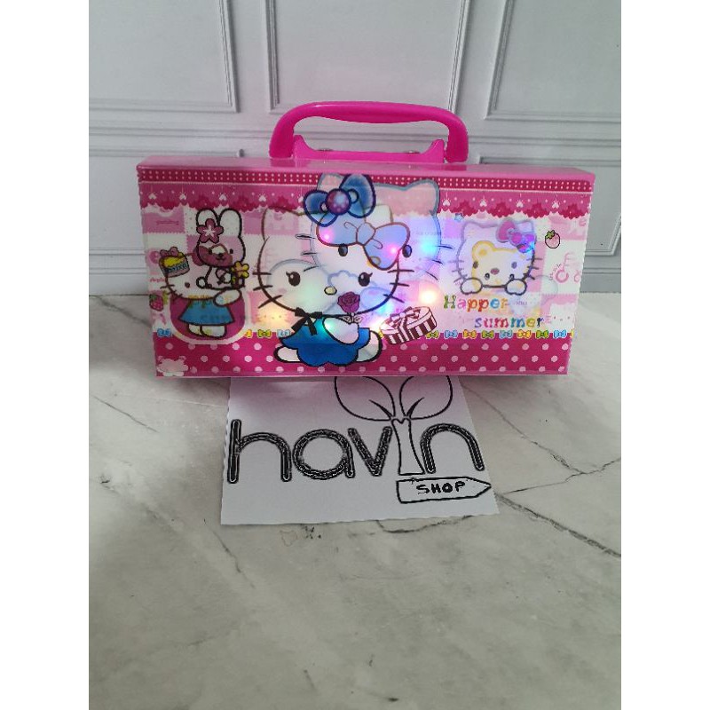 kotak pensil KODE password ada LAMPU/pencil case/KODE LED-Hellokitty kodeLED