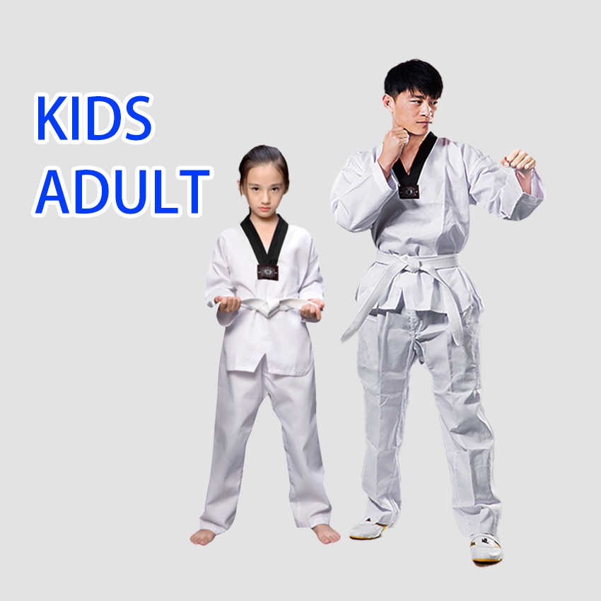 Baju Taekwondo Kerah Putih Hitam Baju Baju Beladiri Taekwondo Baju Olahraga Taekwondo Dewasa Anak Ta