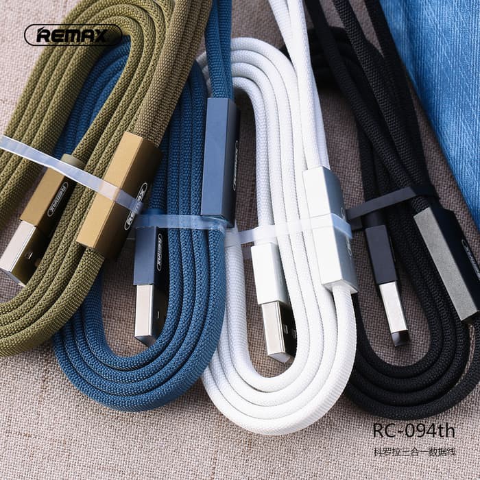 REMAX KEROLLA 3 in 1 Data Cable for Lightning/Micro/Type-C RC-094th 1M