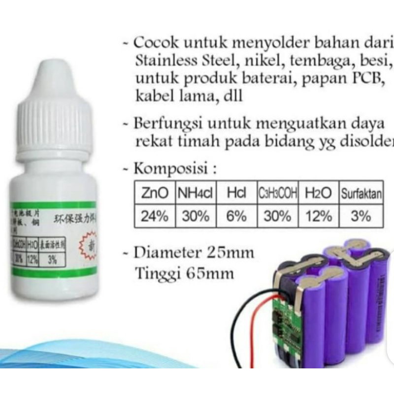 FLUK stainless steel cairan perekat solder pada besi kaleng dan stenlis