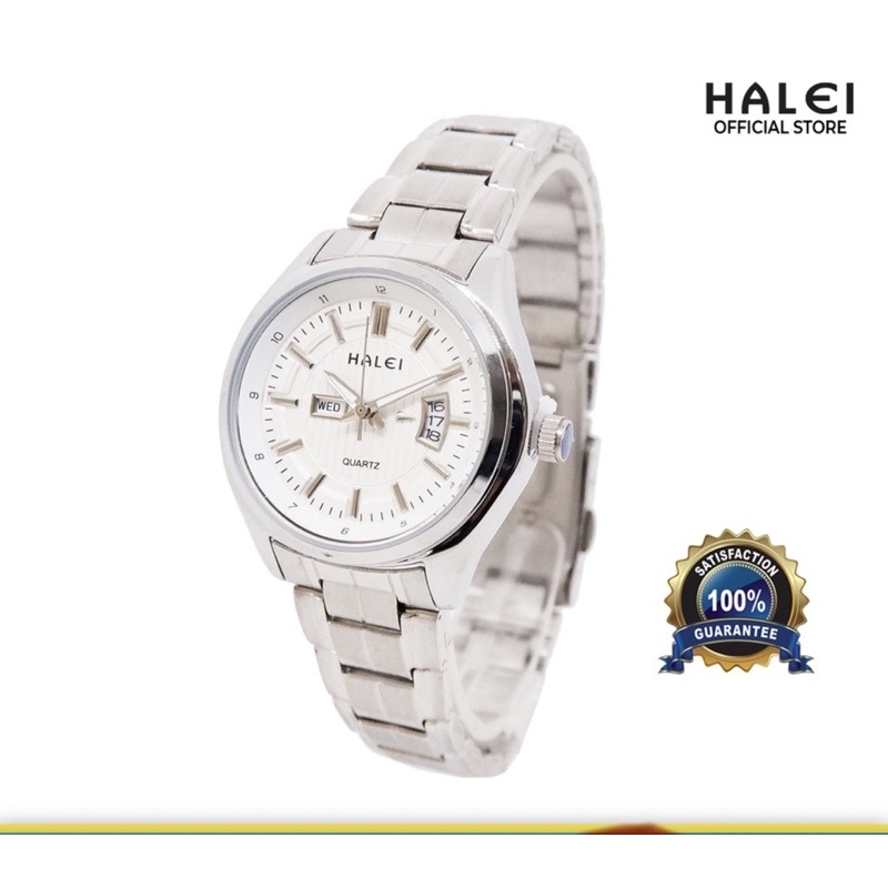 PRELOVED - Halei Jam Tangan Wanita Casual Elegant Tanggal Hari Stainless Steel Anti Karat Original 8