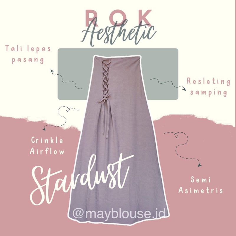 [[MAYBLOUSE.ID]] Rok Aesthetic Cey Airflow Crinkle Premium