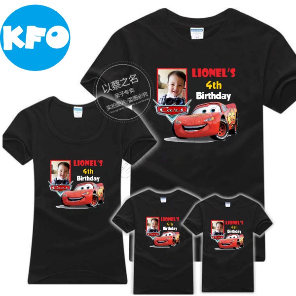 Baju Kaos Ulang Tahun Keluarga Foto Cars Family Couple / Kaos Request FREE Nama Tulisan Custom / Kao