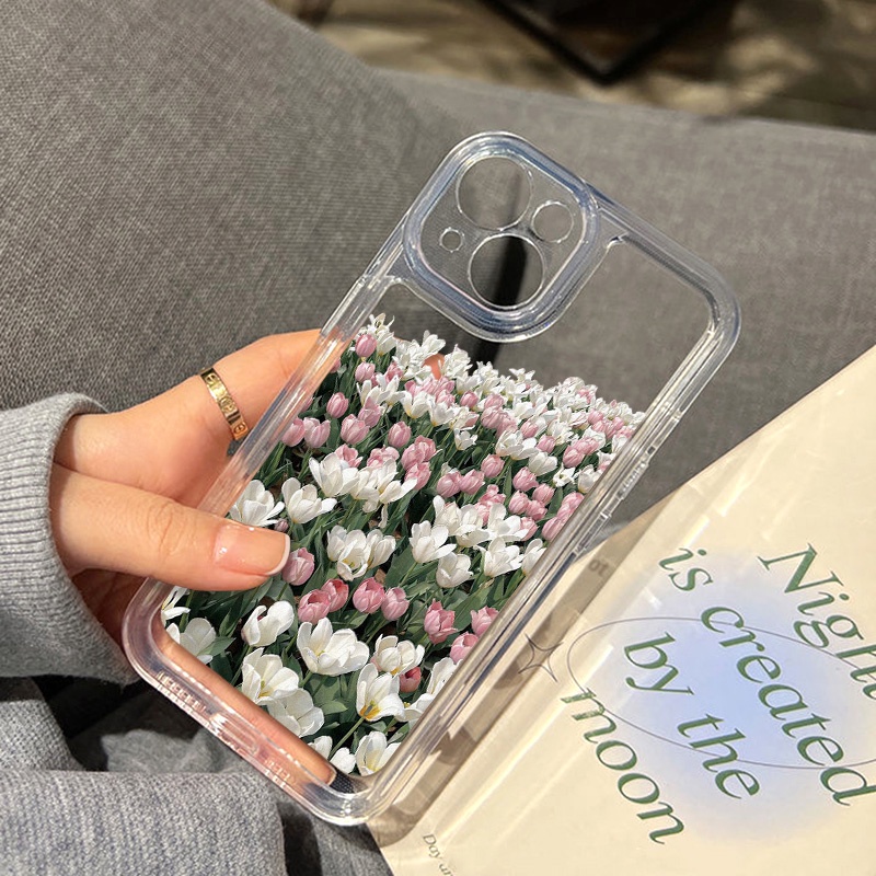 Case Bahan Akrilik TPU Transparan Tahan Banting Untuk iPhone 11 13 12 14 Pro Max XS Max XR X 8 Plus 7 Plus SE 2020 2022