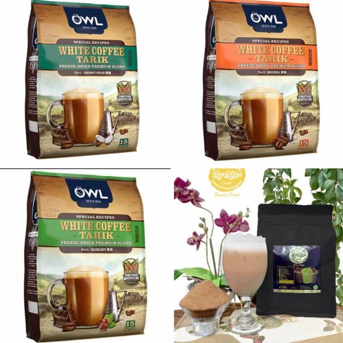 

OWL WHITE COFFEE TARIK 3 IN 1/ORIGINAL/HAZELNUT/COCONUT SUGAR