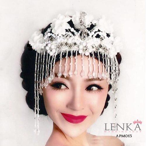 [PALING MURAH] HEADPIECE PENGANTIN MODERN TIARA BUNGA CRYSTAL WEDDING APM013