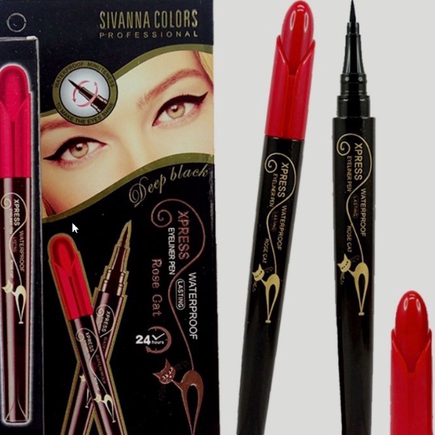 [TERMURAH] SIVANNA COLORS XPRESS PEN ROSE CAT WATERPROOF EYELINER BEST SELLER 100% ORIGINAL THAILAND