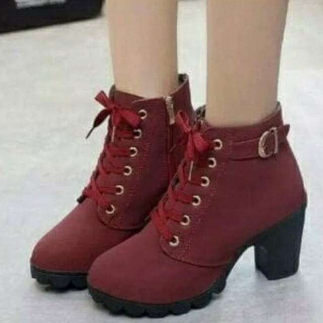 SEPATU BOOT Ziper Marun