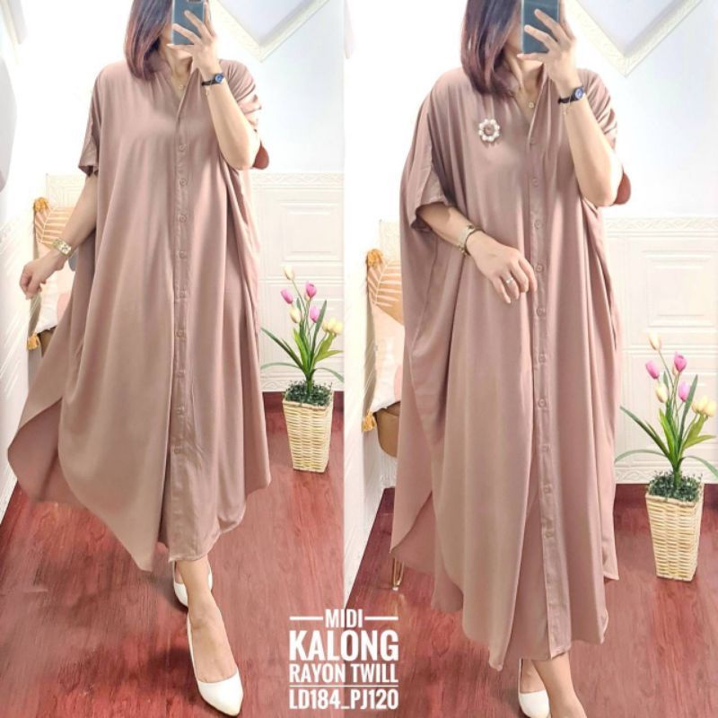 Batwing Midi Dress Kalong Jumbo Kekinian Busui Premium HQ