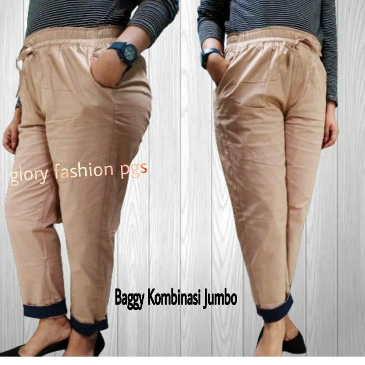 ♀ CELANA PANJANG WANITA KATUN STRETCH BAGGY JUMBO BAGGY KOMBINASI JUMBO SIMPLE ME ✩
