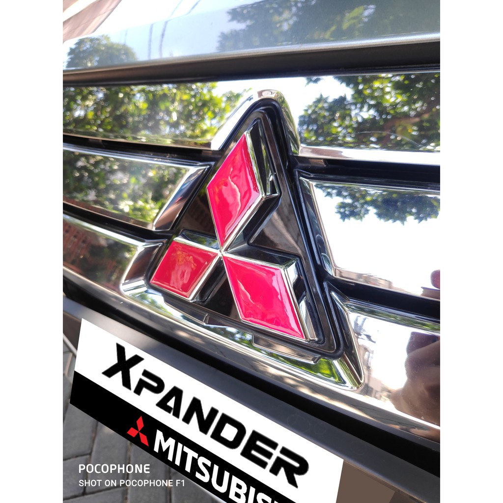 Sticker Logo Xpander Merah Timbul Depan Belakang