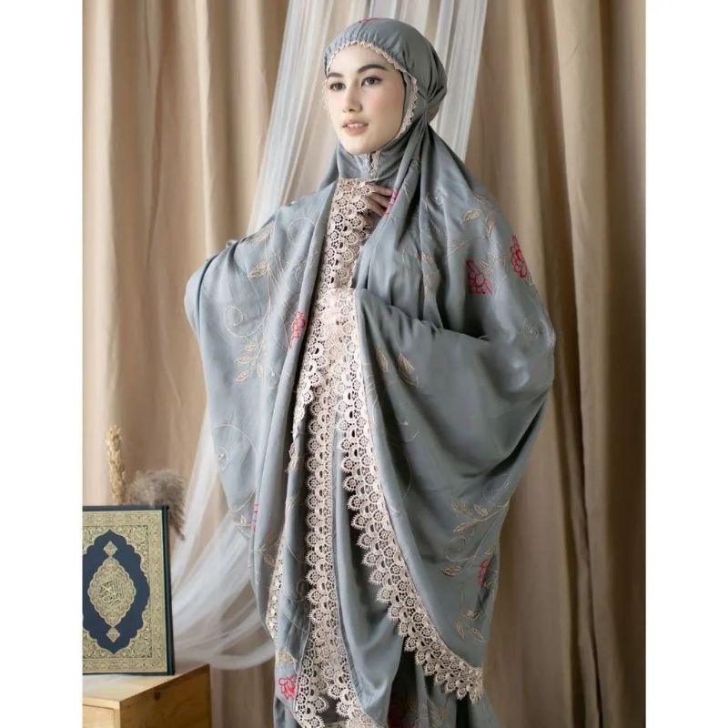 Mukena dewasa jumbo/mukena Rayon premium/mukena dewasa jumbo/mukena bordir Renda