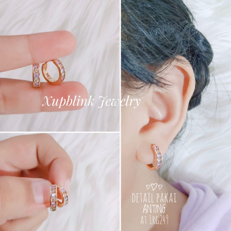 Anting klip Titanium Permata Pelangi