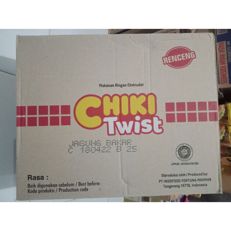 

Chiki Chiki Twist Snack Rasa Jagung Bakar ( 1 Karton isi 60 Pcs)