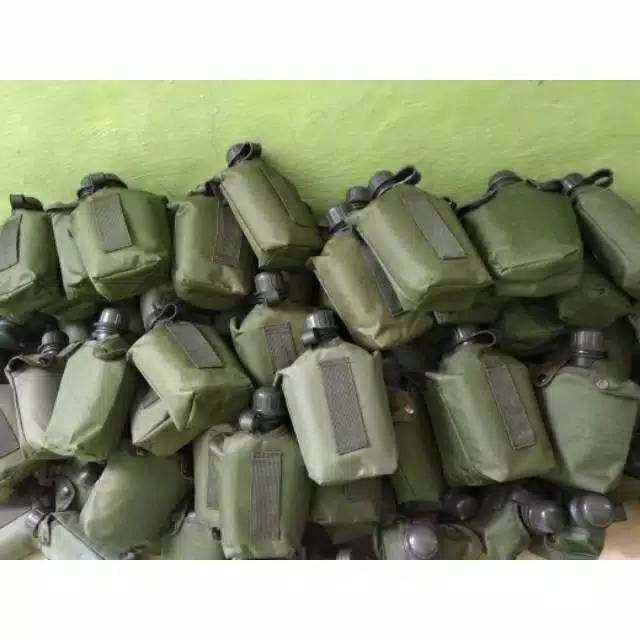 Peples Hijau-Tempat Air Minum-Botol Minum TNI-Botol Minum-Botol Veples Tentara-Veples-Sabuk-Kopel
