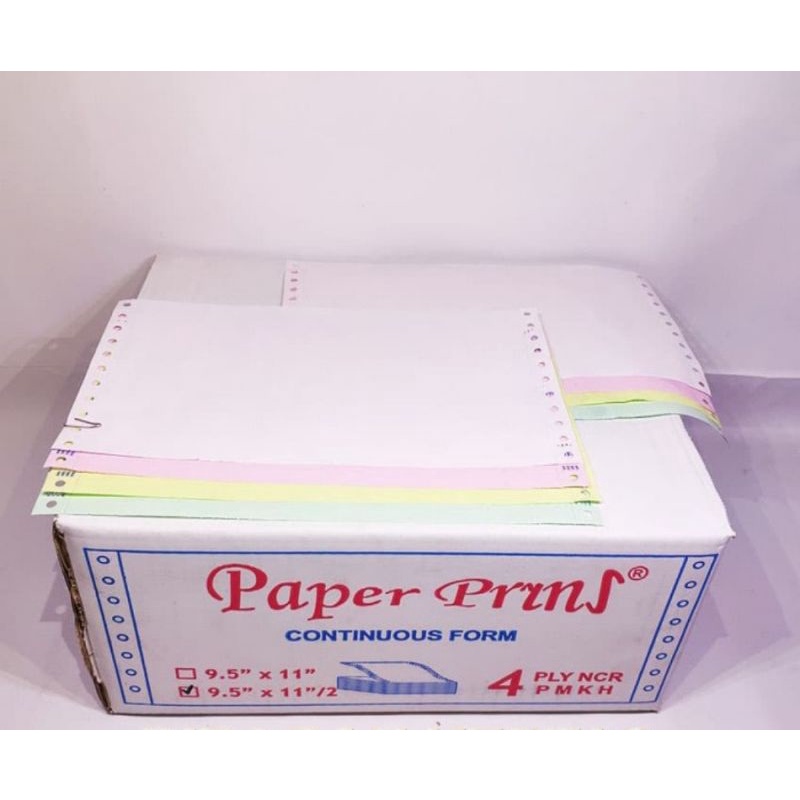 

CONTINUOS FORM PAPERPRYNS 9,5 X 11/2 4PLY NCR PRS (BAGI 2)