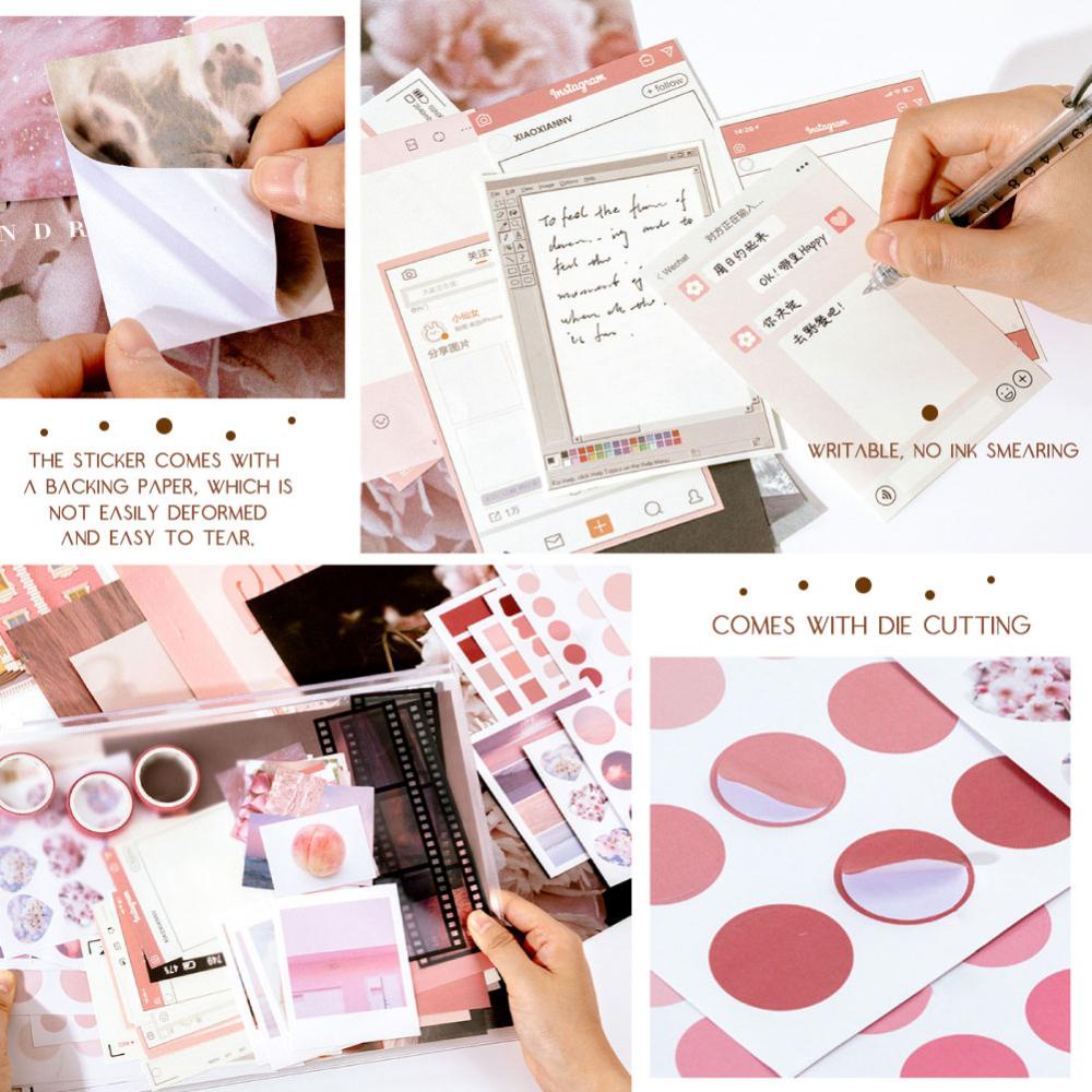 Timekey 64pcs / Pak Stiker Kertas / Selotip Washi Motif Kartun Lucu Untuk Dekorasi Scrapbook / Jurnal F6K7