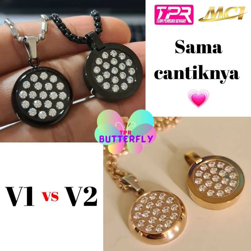 Kalung pendant MCI rosegold / black original