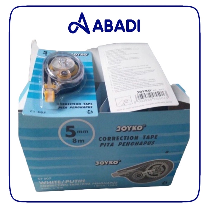 JOYKO Corection Tape / Safari Tipex Kertas Tip-ex Pita kertas Joyko CT-522 &amp; CT-507 (Grosir 1pak 12pcs)