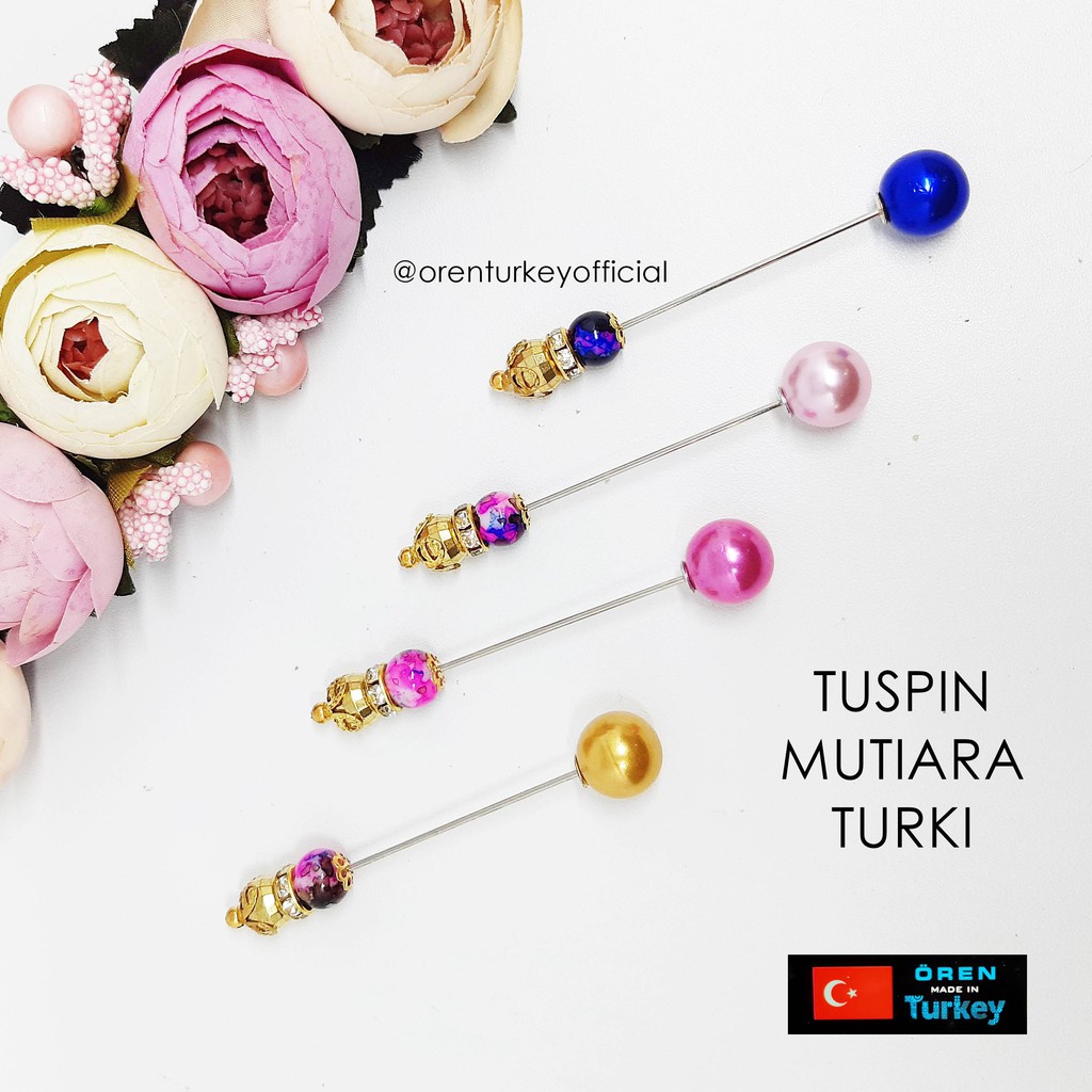 JARUM JILBAB / TUSPIN TURKI - DROP AUTHENTIC RED GREEN 7cm Oren Turkey