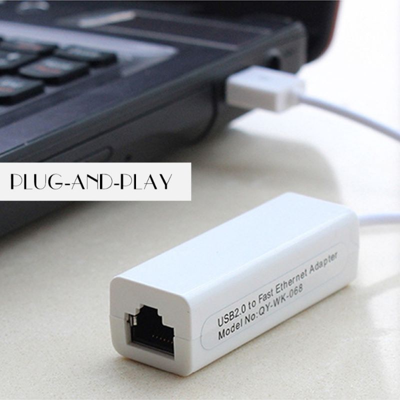 USB TO LAN USB 2.0 HIGH SPEED Ethernet Adapter Putih 100MBS