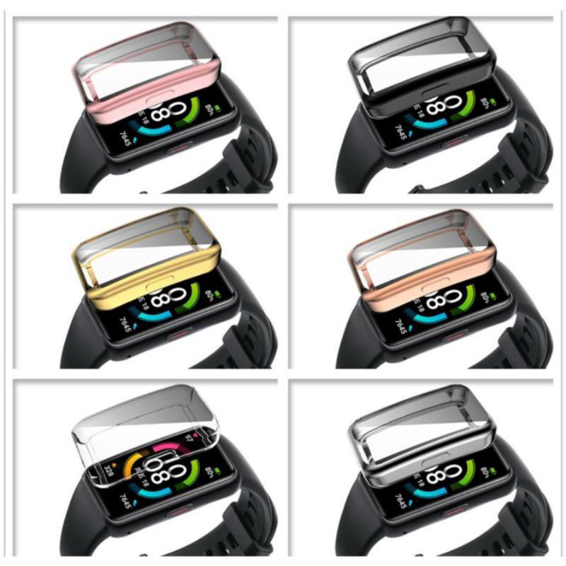 BUMPER SOFT TPU CASE HUAWEI HONOR BAND 6 7 PRO SOFT SILICONE SILIKON SILICON SHELL CASING COVER SCREEN PELINDUNG BODY PROTECTOR HUAWEI BAND 6 7 PRO GELANG PINTAR SMART WATCH BAND 6 7 SMARTWATCH SMARTBAND HUAWEI HONOR BAND 7 6 ANTI GORES PELINDUNG LAYAR