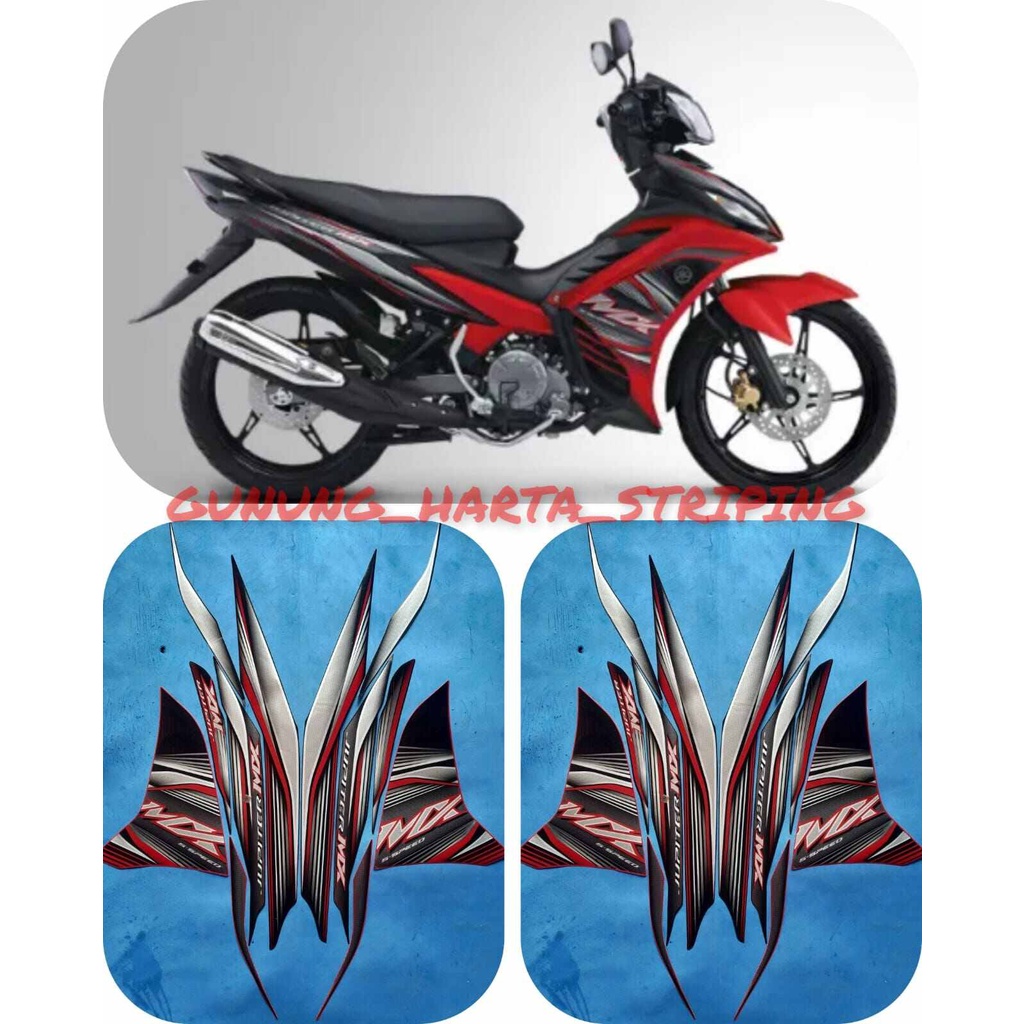 Striping Stiker Lis Body Motor Full Set Yamaha Jupiter MX 135 2012 Standar Original Warna Merah