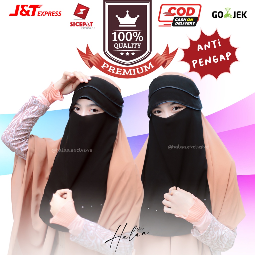 CADAR NIQAB BANDANA PONI UMPAK SIFON SILKY / SIFON PREMIUM BY HALAA