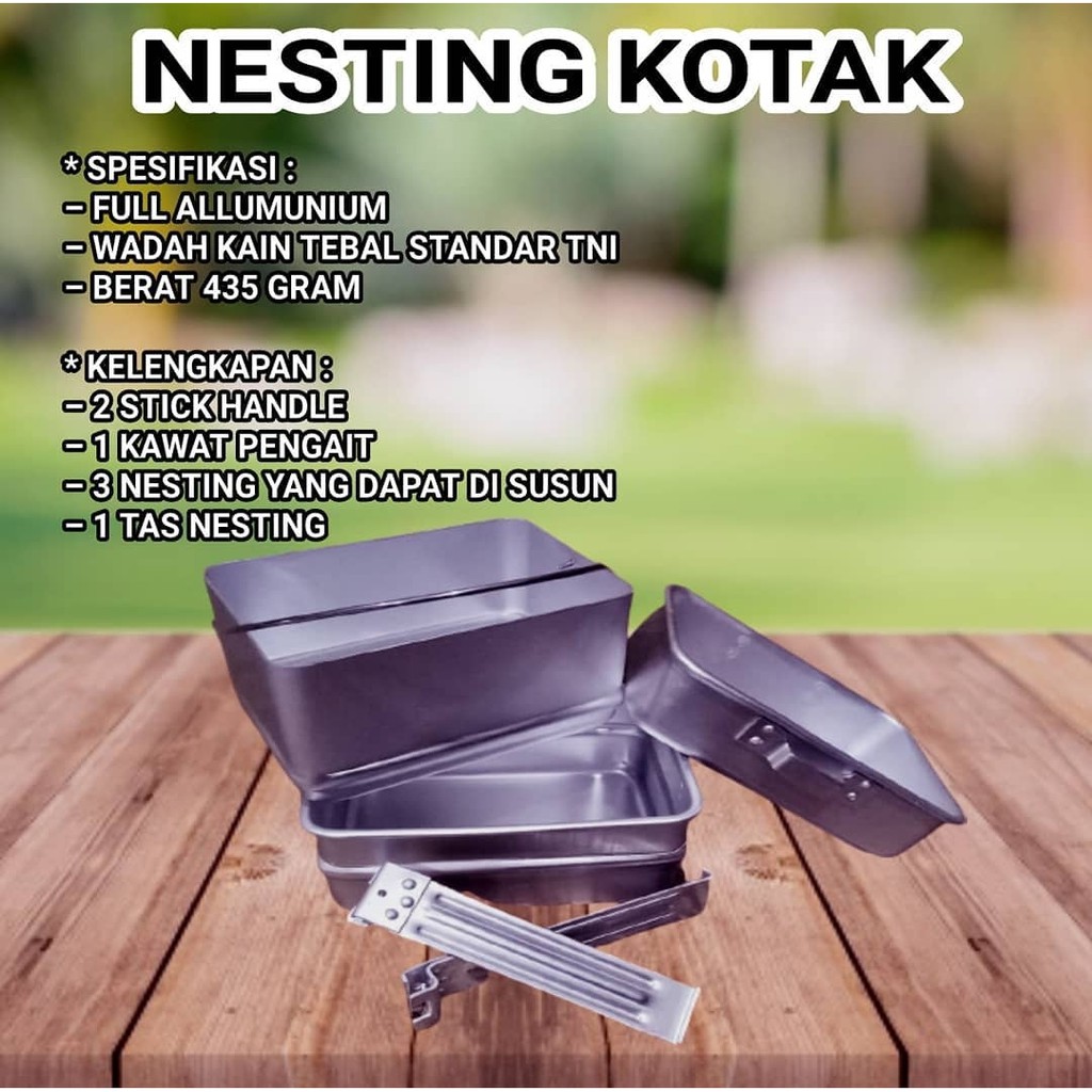 Nesting TNI / nesting camping alumunium tebal perlengkapan camping