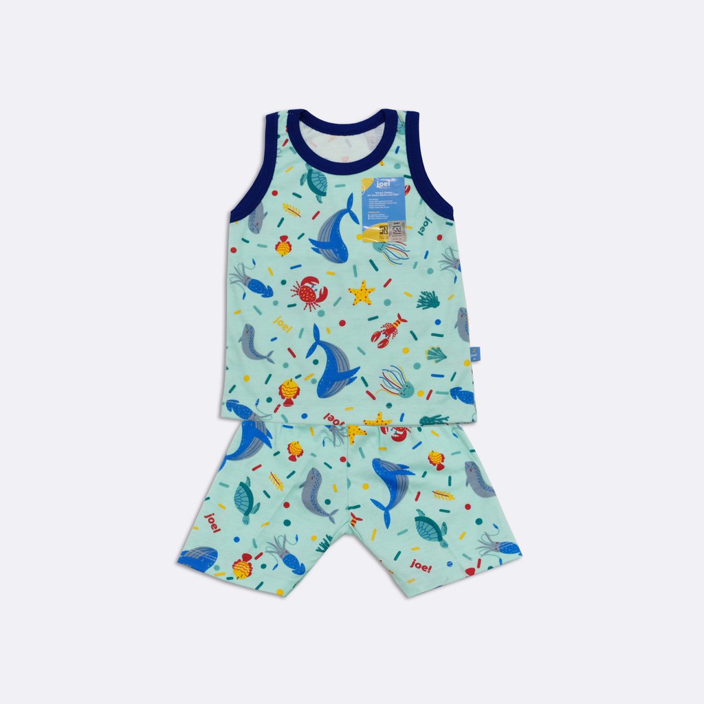 Joel Setelan Singlet Bayi Anak New Born Katun Motif Laki Laki Perempuan SNI