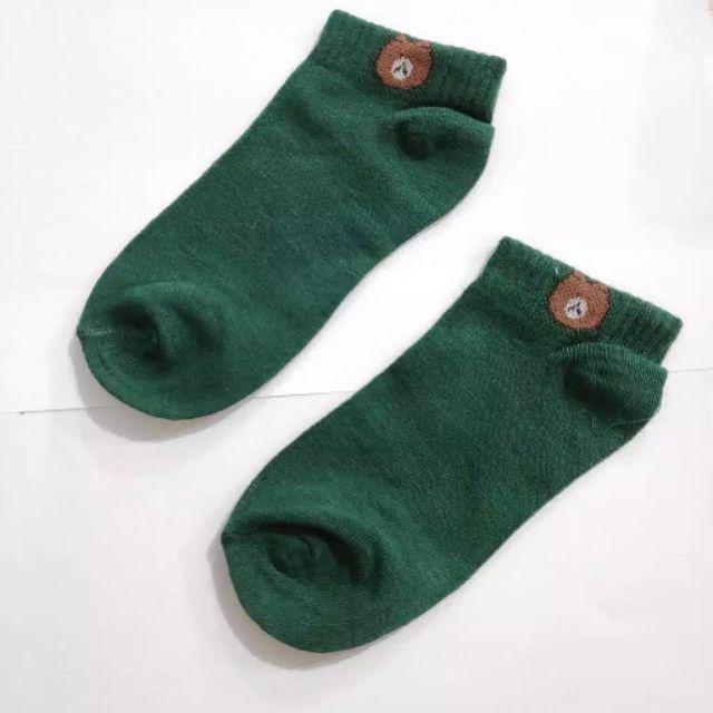 KAOS KAKI fashion unisex KAOS KAKI MOTIF BERUANG CUTE MURAH-Hijau Army