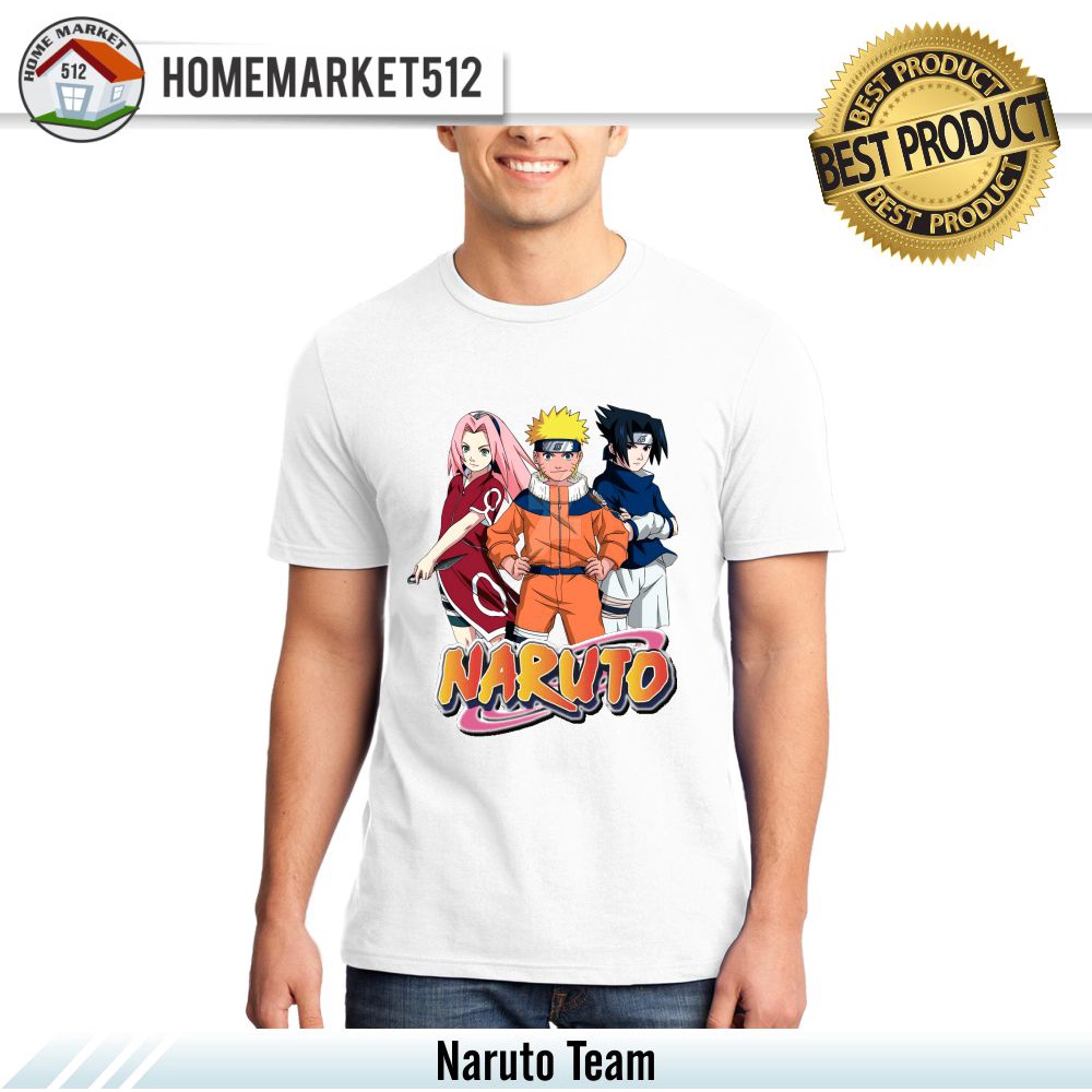 Kaos Pria Naruto Team Kaos Pria Dan Wanita Dewasa Premium Sablon Anti Rontok!!!! | HOMEMARKET512-0