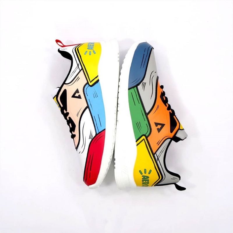 Sepatu Sneakers Casual Sport Pria Wanita Aerostreet 2D Cartoon (LIMITED EDITION)