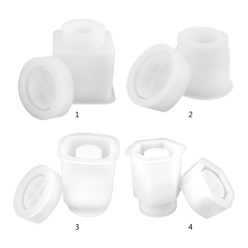 SIY  Storage Bottle Jar Crystal Resin Mold Sealed Container with Lid Silicone Mould