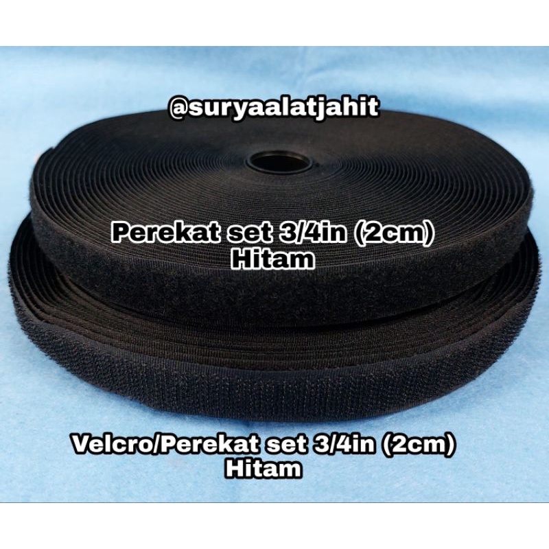 Velcro Perekat Set 3/4in/2cm Htm polos (kasar+halus) rp.26.000/1set