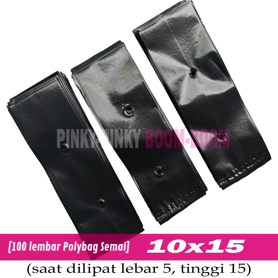 (100 lembar) Polybag Lipat 10x15 Kecil untuk Semai Polibag / Polibeg / Polibek / Kantong Tanaman