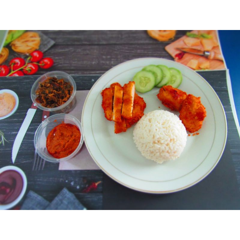 

Nasi Kotak Ayam Katsu Sambel Andaliman (Sambel Khas Batak) per 3 porsi