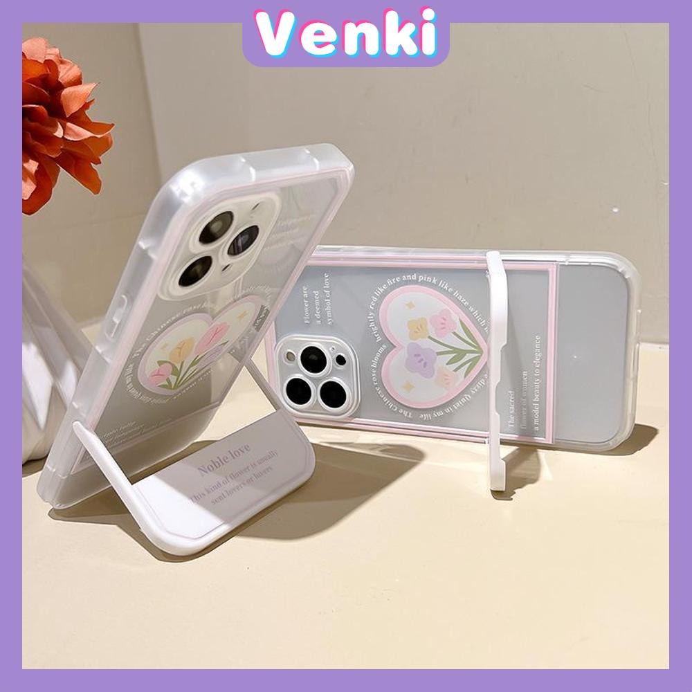 iPhone Case Acrylic Invisible Folding Stand Silicone Soft Case Airbag Shockproof Camera Cover Flower Cute Compatible For iPhone 11 Pro Max 13 Pro Max 12 Pro Max 7Plus xr XS Max