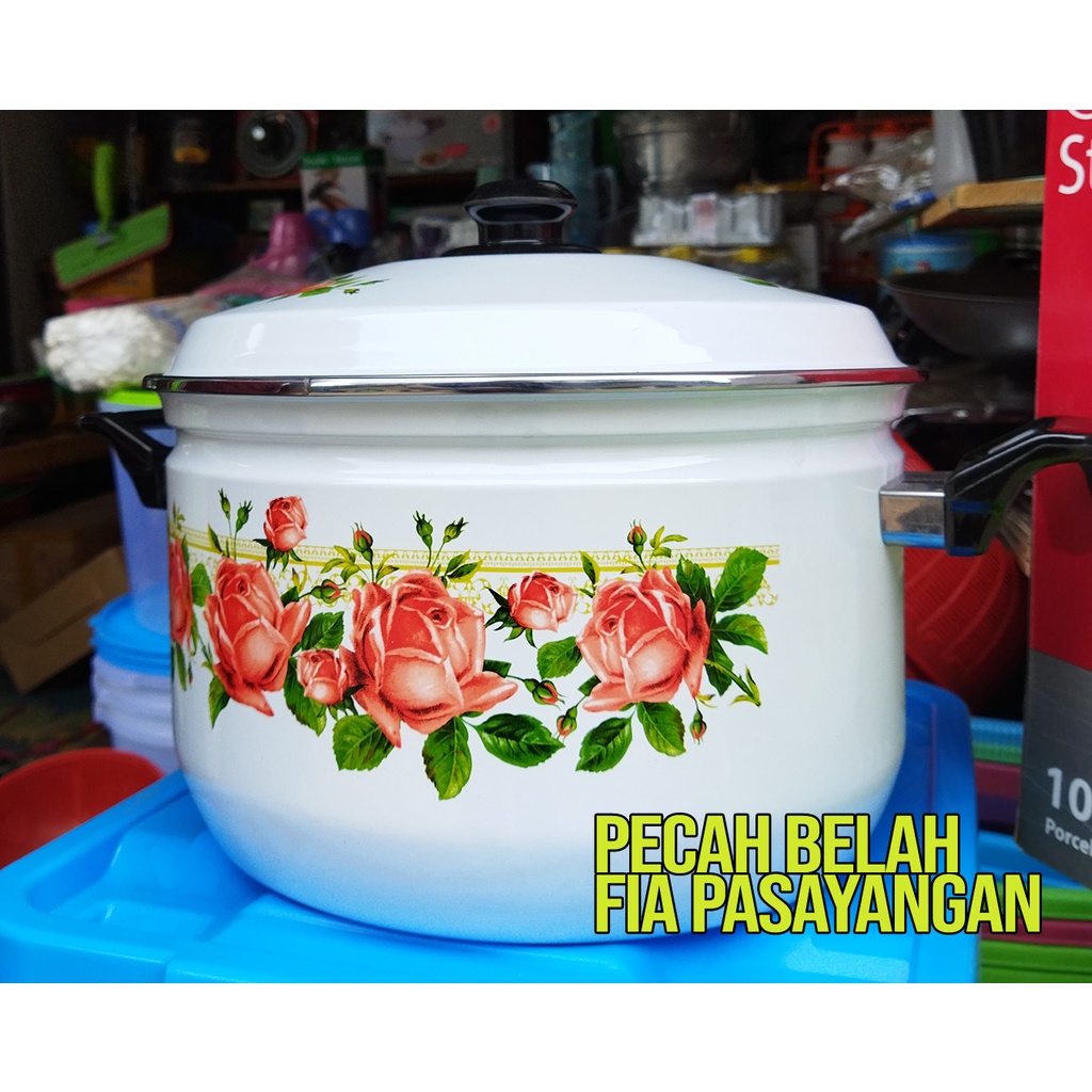 Panci Oriental Stock Pot 40 CM Ideal Kedawung 21,5 Liter Porcelain Enamel on Steel