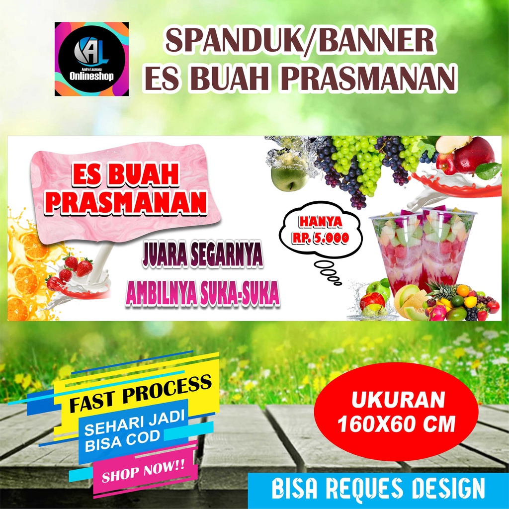 Jual Spanduk Banner Es Buah Prasmanan Viral Indonesiashopee Indonesia 1298