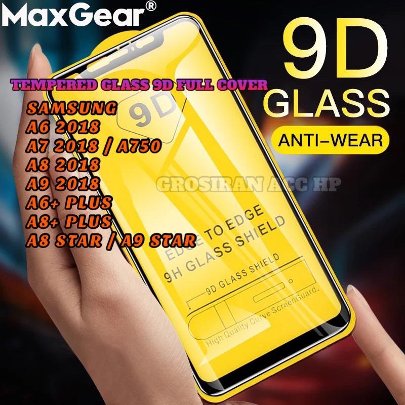 SAMSUNG A6 A7 A8 A9 2018 A6+ A8+ PLUS A8 A9 STAR Tempered Glass full lem 5D 6D 9D Screen Protector