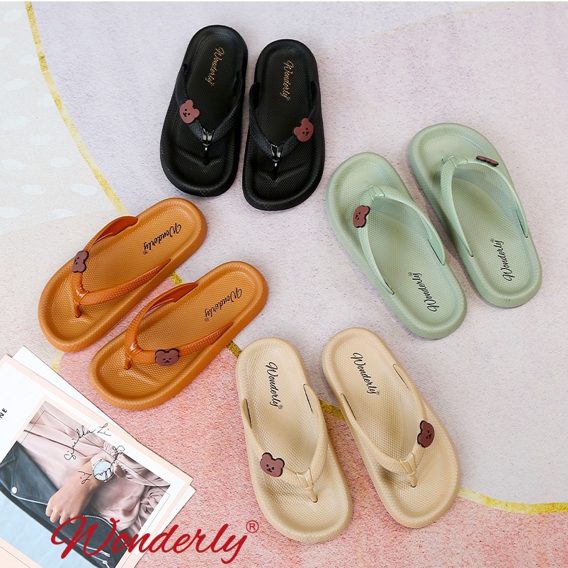 Wonderly Sandal Jepit Flat Wanita Bear M2288 PVC