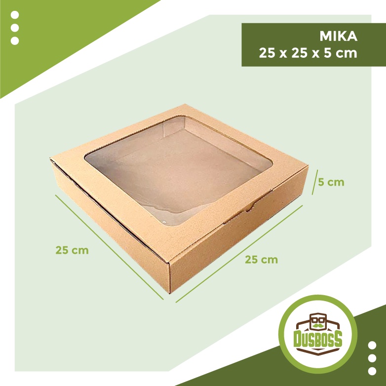 

BOX MIKA 25x25x5 kardus die cut, untuk kue hampers gift box dll