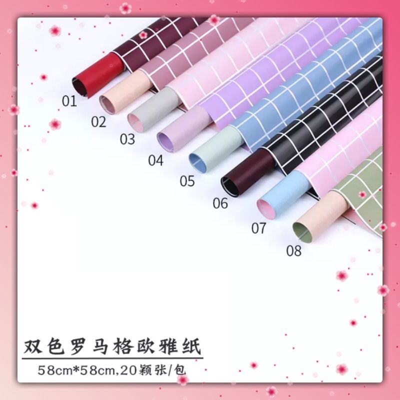 

KERTAS BUNGA 1PC MOTIF PETAK 2WARNA