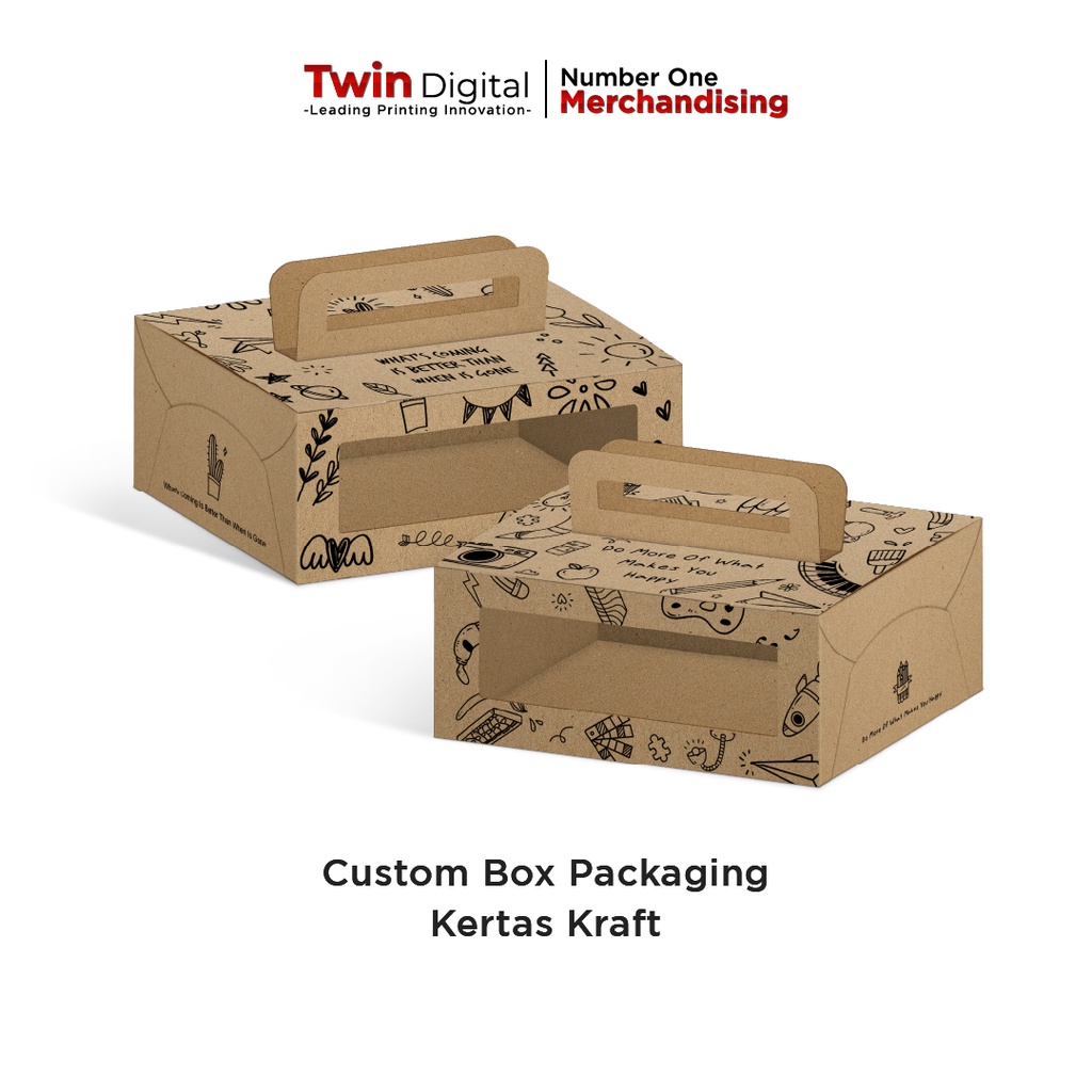 

Twindigital Custom Box Packaging Kertas Kraft Kotak Kue Coklat Kardus Souvenir Cupcake - Gable Box Makanan