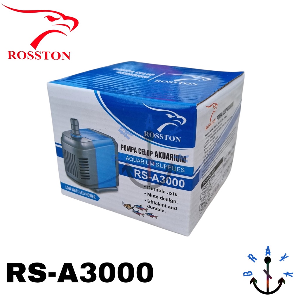 Pompa Air kolam hidroponik 1500L/H Rosston RS A3000 Original