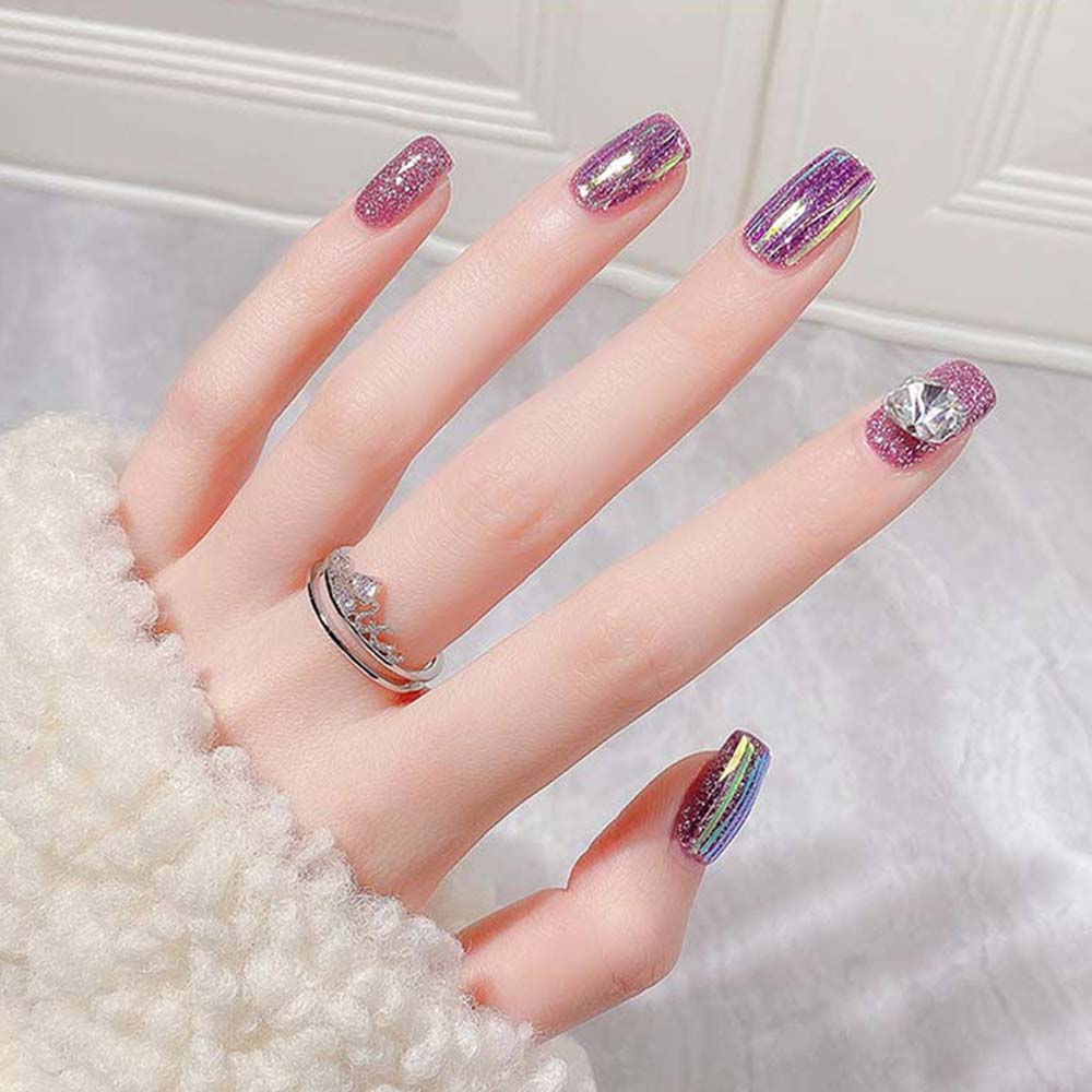 MXBEAUTY 1 Box/set Nails Art Decoration DIY Nail Foil Film Aurora Broken Glass Foils Mirror Glitter Decal Colorful Transfer Paper Nail Stickers Manicure Tools Laser Cellophane