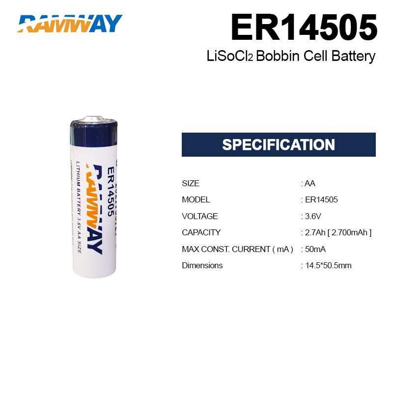 Baterai Lithium Ramway ER14505 AA 3.6V - Baterai Lithium ER14505 - Baterai ER14505