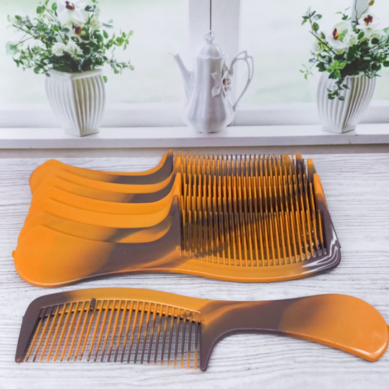 Sisir Rambut Isi 12Pcs Sisir Coklat Twin Panjang 22Cm Beauty Comb